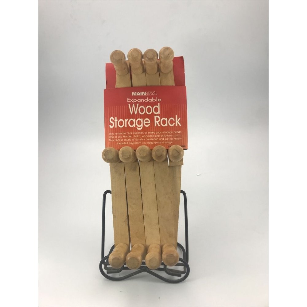 Expandable 13 PEG Wood Mug/ Storage Rack New